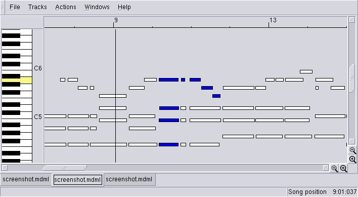 Piano roll view